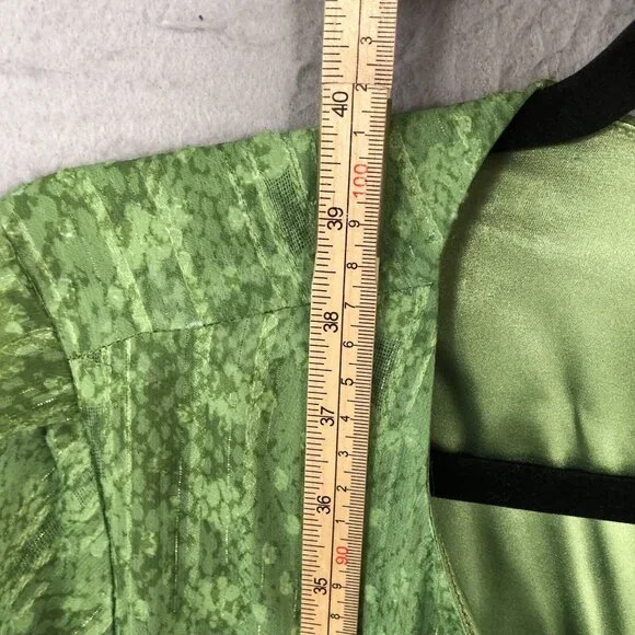 Alex Marie Dress Womens 14 Green Metallic Gold Pleats Shiny Event Occasion NEW - Picture 6 of 16